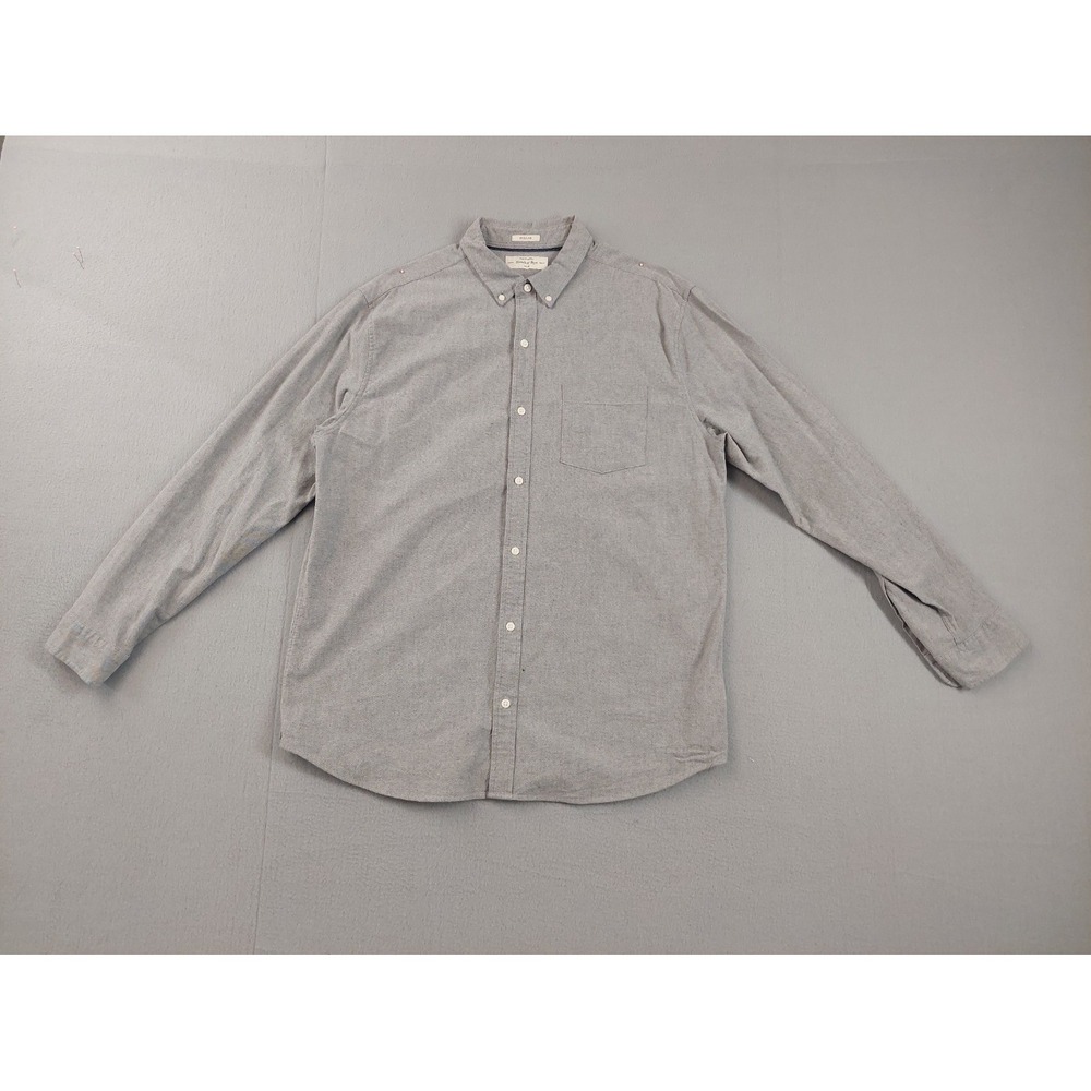 Hawker Rye Men Button Down Shirt XL Gray Long Sleeve Chest Pocket Stretch Casual